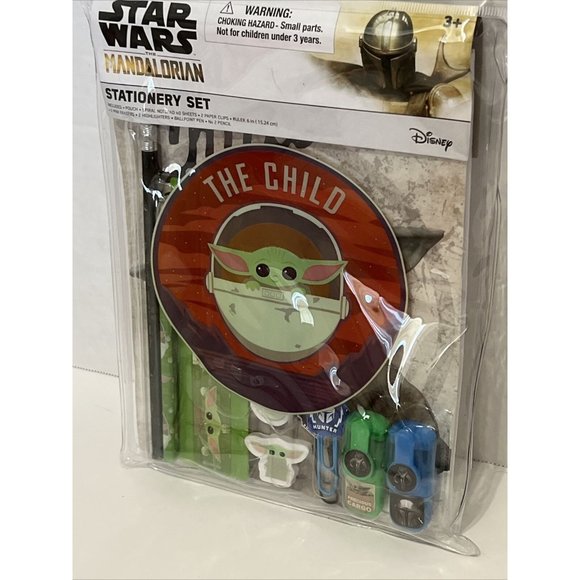 Kids Stationary Set Star Wars Mandalorian Child Grogu Yoda Desk 11 Pc NEW - Picture 1 of 12